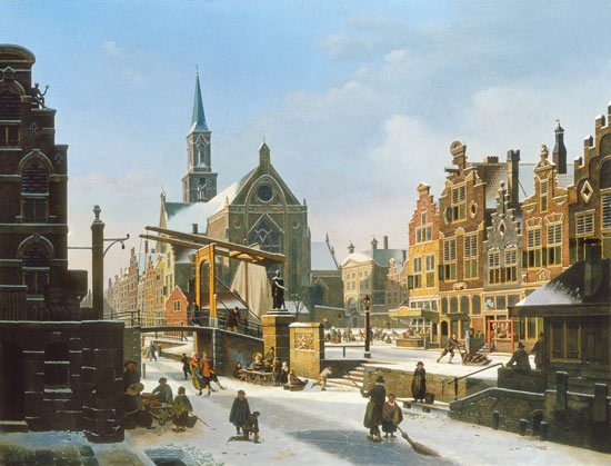 Winterliche Stadt-Szene from Jan Hendrik Verheyen