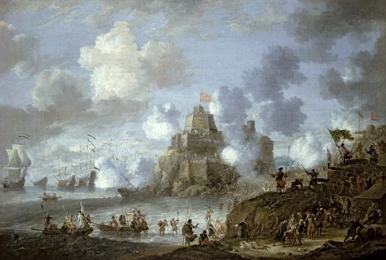 Mediterranean Castle under Siege from the Turks from Jan Peeters