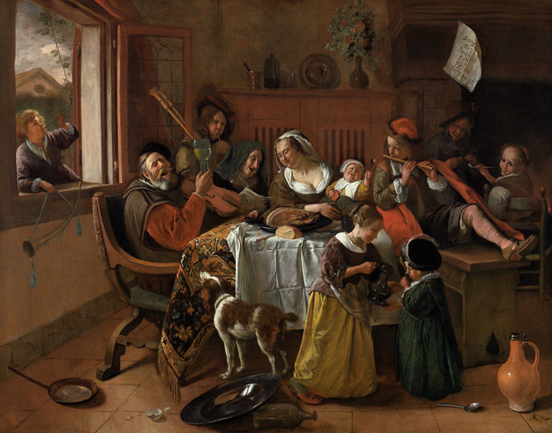 Jan Steen, As the aged sang... / 1668. from Jan Steen