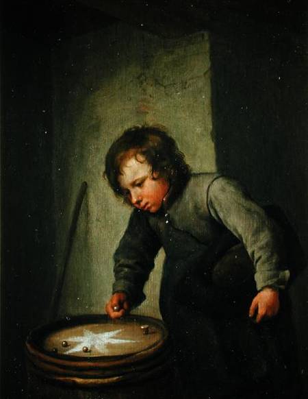 Boy Playing with Marbles from Jan Steen