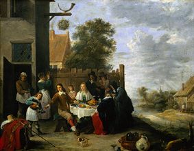 Familie bei einer Mahlzeit im Freien from Jan Steen