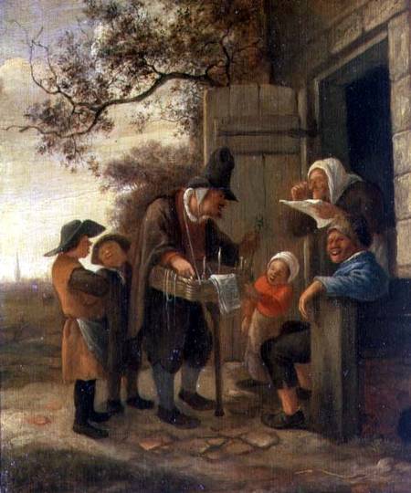 A Pedlar selling Spectacles outside a Cottage from Jan Steen