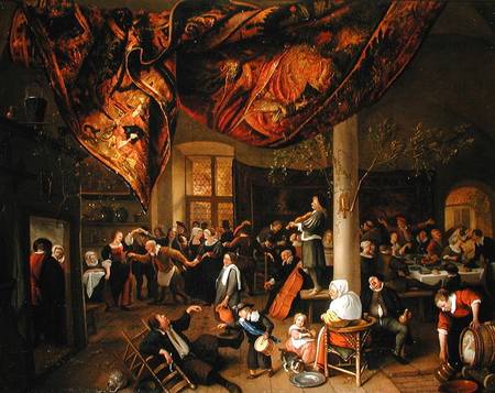 A Village Wedding Feast with Revellers and a dancing Party from Jan Steen