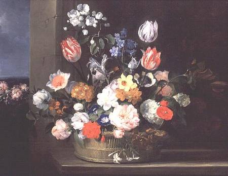 Flowers in a Basket from Jan van den Hecke