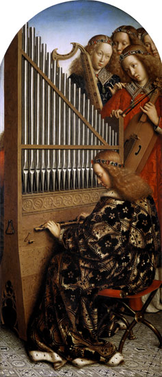 Genter Altar - Musizierenden Engel from Jan van Eyck