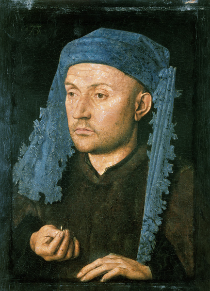 Bildnis eines Mannes mit blauer Kopfbedeckung from Jan van Eyck