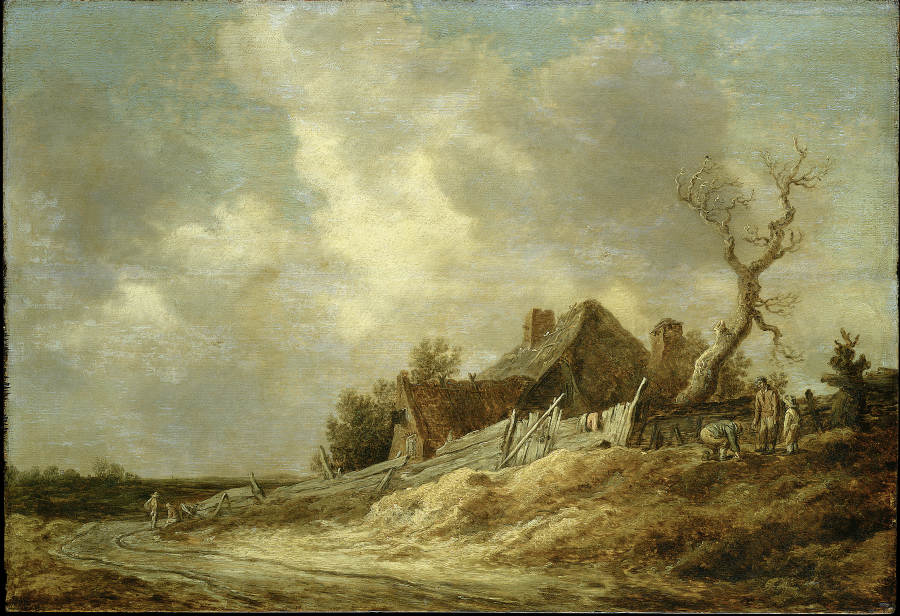 Feldweg mit Bauernhaus und Plankenzaun from Jan van Goyen