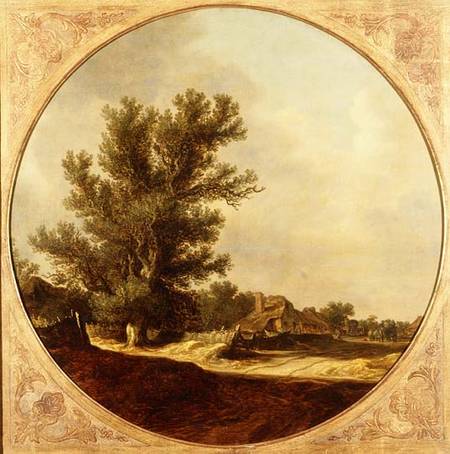 Oak Tree on a Country Lane with Travellers from Jan van Goyen