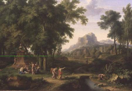 Arcadian Landscape with a Bust of Flora from Jan van Huysum