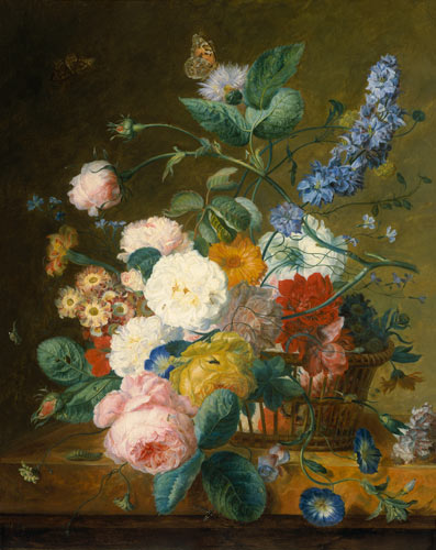 Still life with Flowers in a Basket from Jan van Huysum
