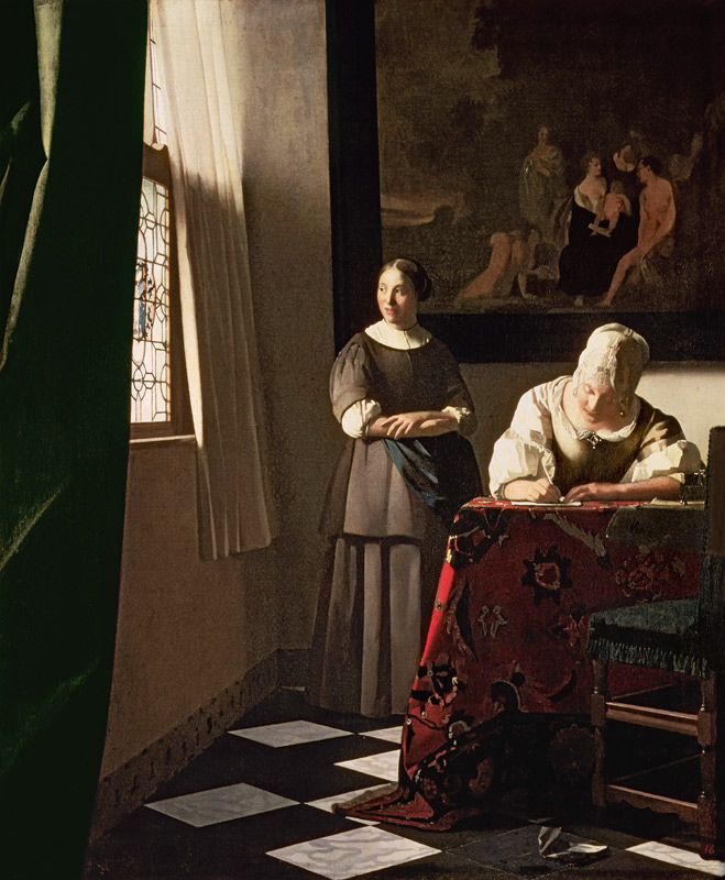 Lady Writing a Letter with her Maid from Jan Vermeer van Delft