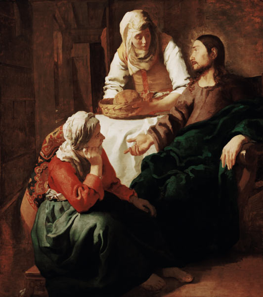 Christus im Hause von Martha und Maria. from Jan Vermeer van Delft