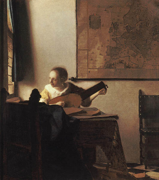 Lautenspielerin am Fenster from Jan Vermeer van Delft