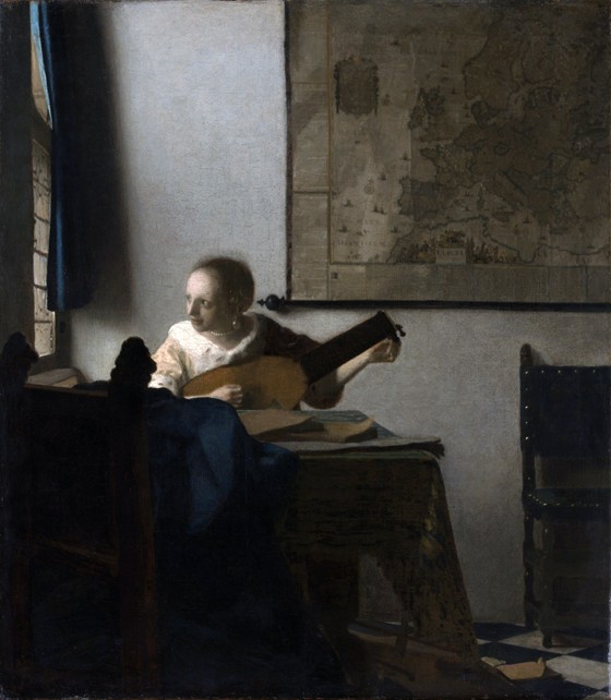 Woman with a lute from Jan Vermeer van Delft