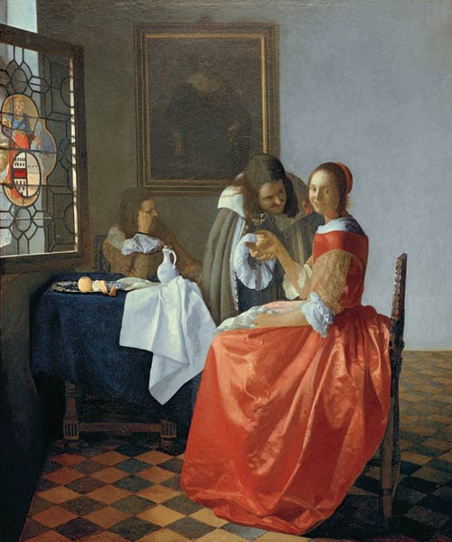 The Girl with the Wineglass from Jan Vermeer van Delft
