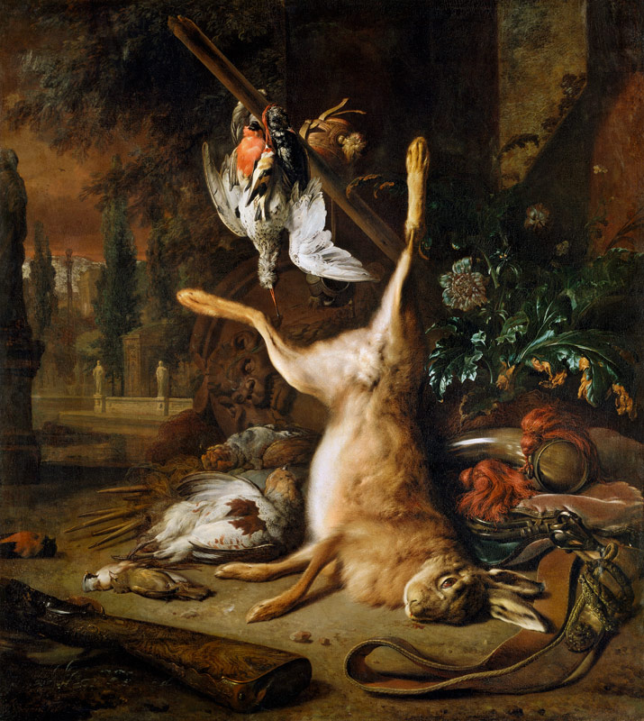 Stillleben mit totem Hasen und Vögeln from Jan Weenix