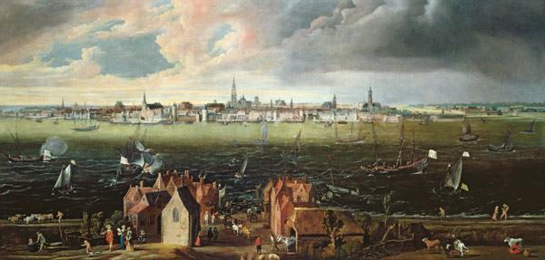 View of Antwerp from the River Schelde