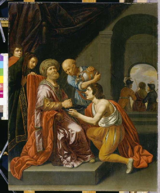 Pilatus wäscht seine Hände in Unschuld.Nach 1640. from Jan van Bijlert