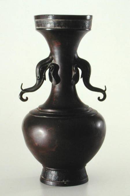 Vase with elephant head handles from Japanese School