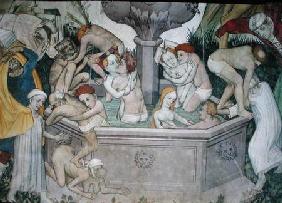 The Fountain of Life, detail of bathers in the fountain