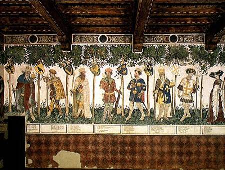 The Nine Worthies and the Nine Worthy Women, detail of Julius Caesar, Joshua, King David, Judas Macc from Jaquerio