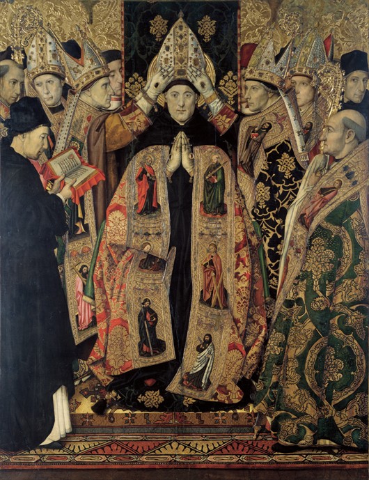 The Consecration of Saint Augustine from Jaume Huguet