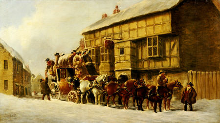 Outside The George Inn,  Winter from J.C. Maggs