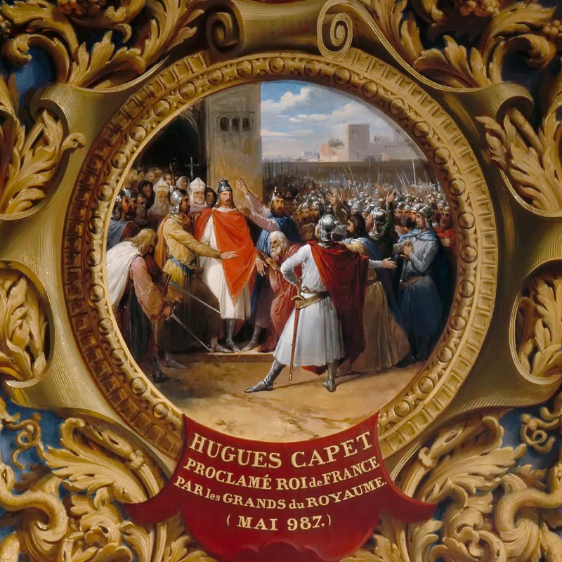 Hugh Capet proclaimed King by the nobles in May 987 from Jean Alaux