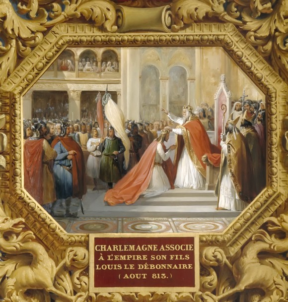 Charlemagne crowns his son Louis the Pious in 813 from Jean Alaux