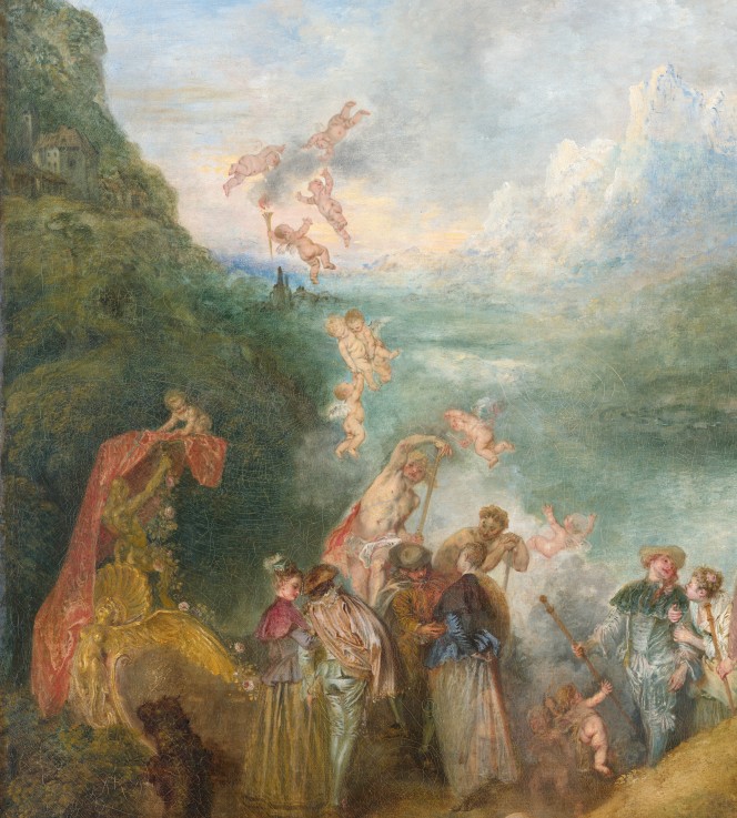 Pilgrimage to Cythera (Embarkation for Cythera) Detal: Putti from Jean Antoine Watteau