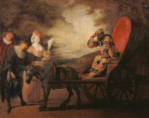 Fatouville, Arlequin / Gem.v.Watteau from Jean-Antoine Watteau