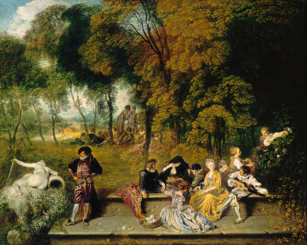 Reunion en plein air from Jean-Antoine Watteau