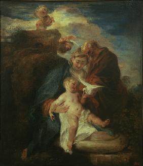 Watteau / Holy Family / Painting, c.1715