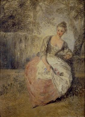 Watteau / L Amante inquiete / c. 1716/18