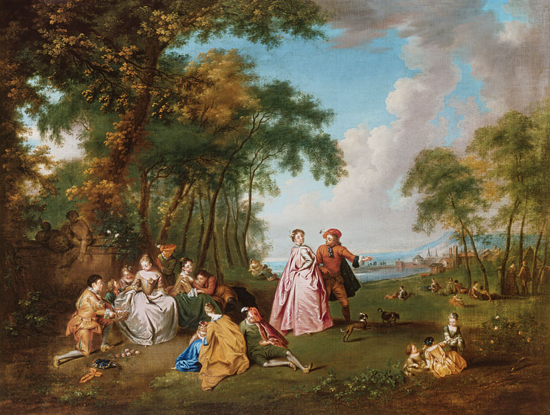 Ländliches Fest. from Jean-Antoine Watteau (Nachfolger)