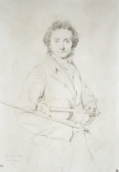 Portrait of Niccolo Paganini (1782-1840) from Jean Auguste Dominique Ingres