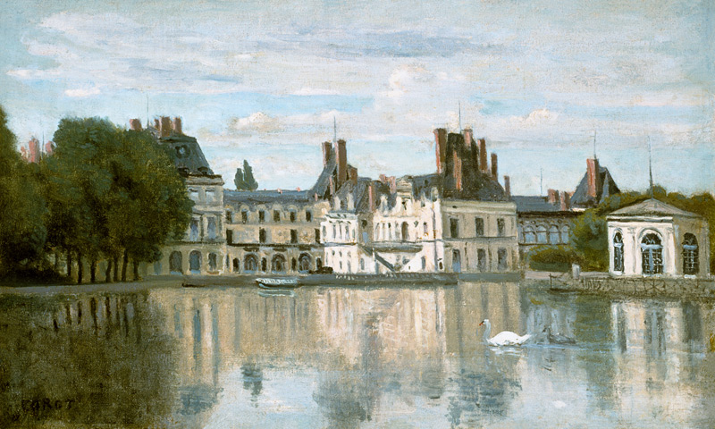 Blick zum Schloss Fontainebleau. from Jean-Babtiste-Camille Corot