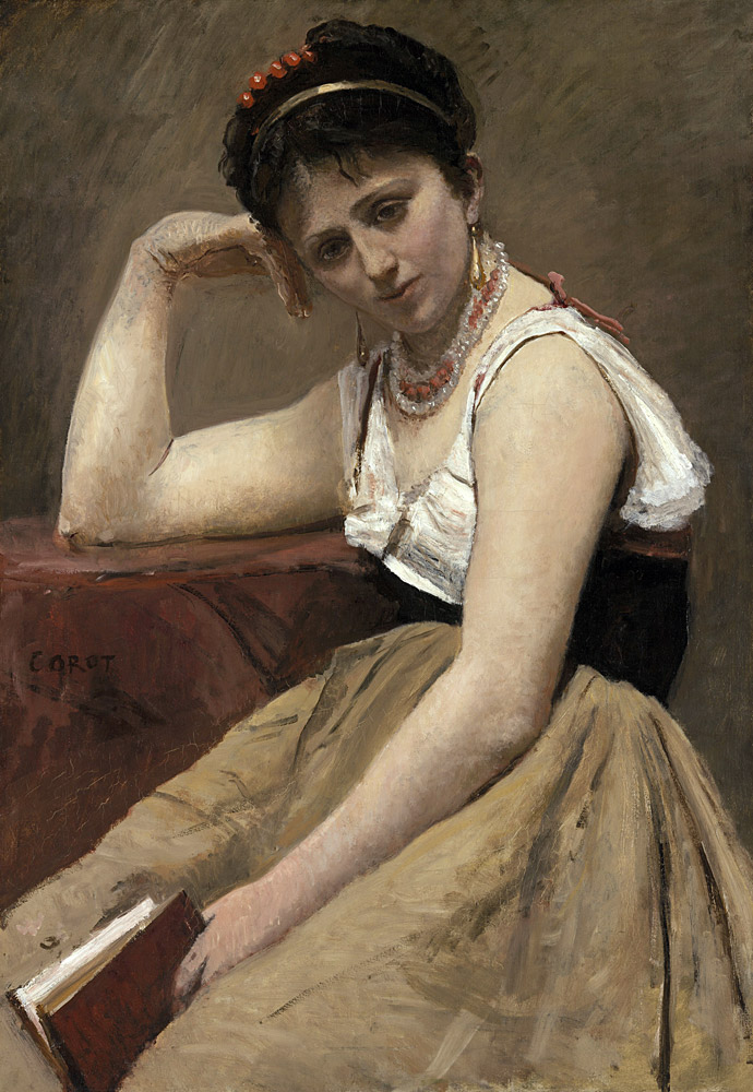 Die unterbrochene Lektüre from Jean-Babtiste-Camille Corot