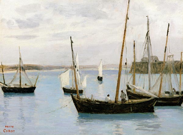 Granville, Fishing Boats from Jean-Babtiste-Camille Corot
