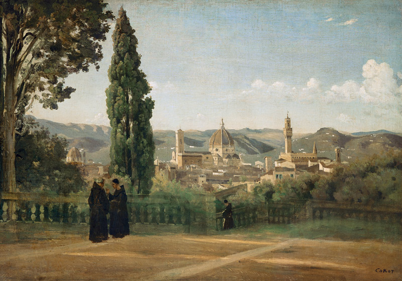 Florenz, Blick über die Boboli-Gärten from Jean-Babtiste-Camille Corot