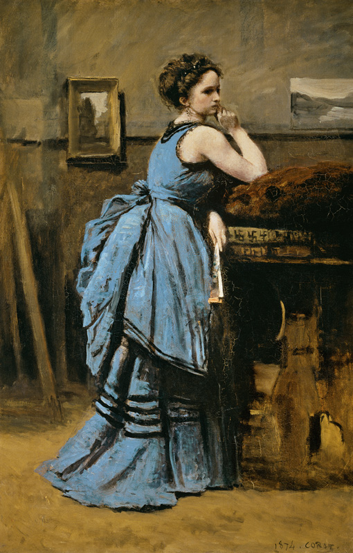 Frau in Blau from Jean-Babtiste-Camille Corot