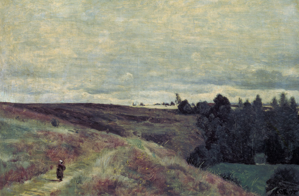 Mit Heidekraut überwachsende Höhen bei Vimautier from Jean-Babtiste-Camille Corot