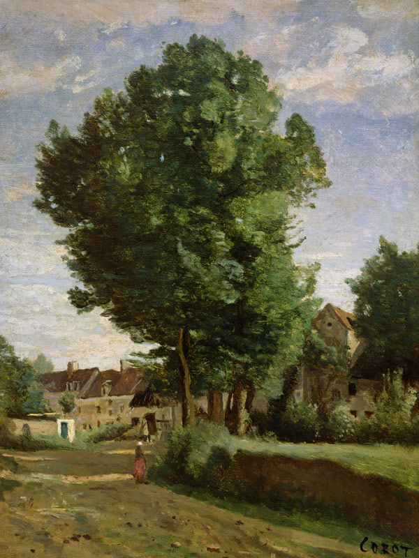 Outskirts of a village near Beauvais from Jean-Babtiste-Camille Corot