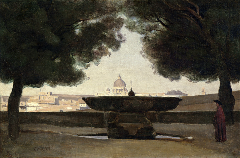 The Fountain of the French Academy in Rome from Jean-Babtiste-Camille Corot