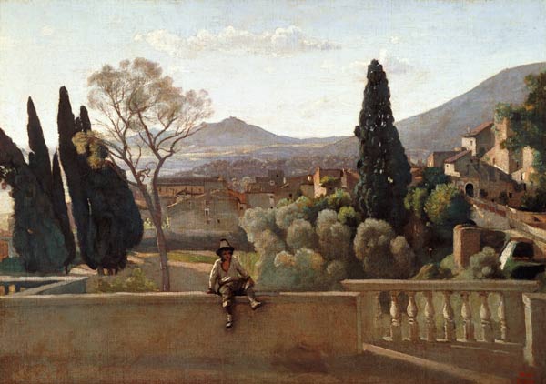 The Gardens of the Villa d'Este, Tivoli from Jean-Babtiste-Camille Corot