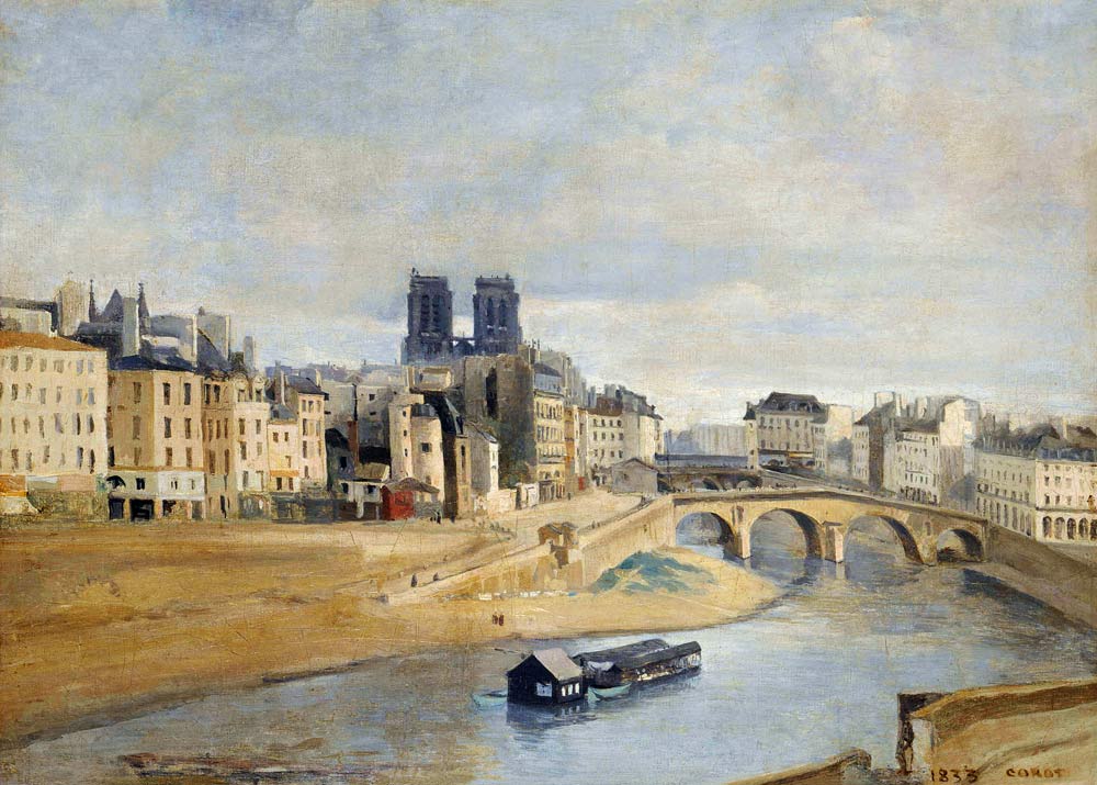 The Seine and the Quai des Orfevres from Jean-Babtiste-Camille Corot