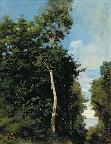 The Wood on the Cote de Grace in Honfleur from Jean-Babtiste-Camille Corot