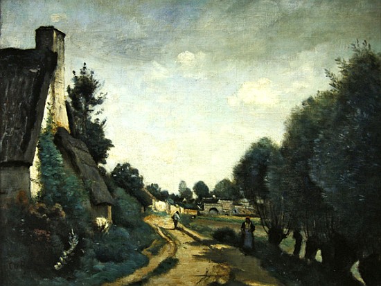 A Road Near Arras, or Cottages, c.1842 from Jean-Babtiste-Camille Corot