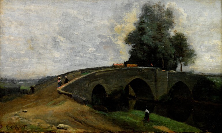 The old bridge from Jean-Babtiste-Camille Corot