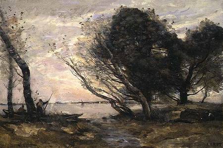 The Banks of the Lake after the Flood from Jean-Babtiste-Camille Corot